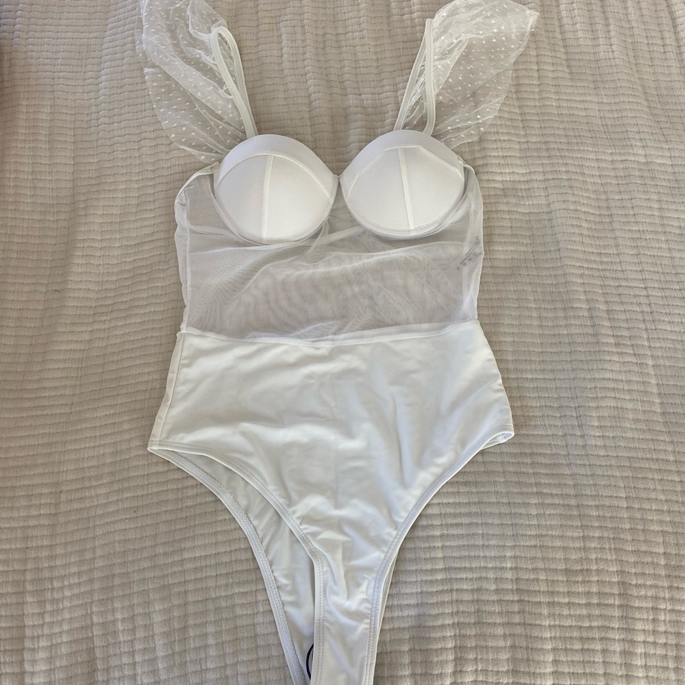 White one piece swimsuit